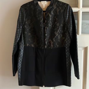 Chicos lace and faux leather jacket
